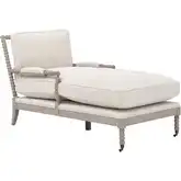 Rouleau Chaise Lounge Chair in LiveSmart Gellar Linen & Natural Gray Oak